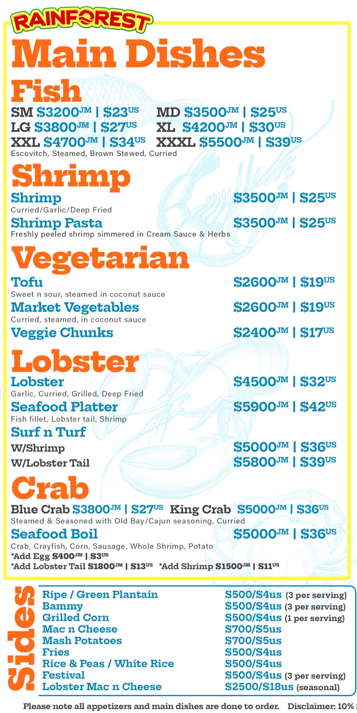 Sharkies Seafood Menu Page 2