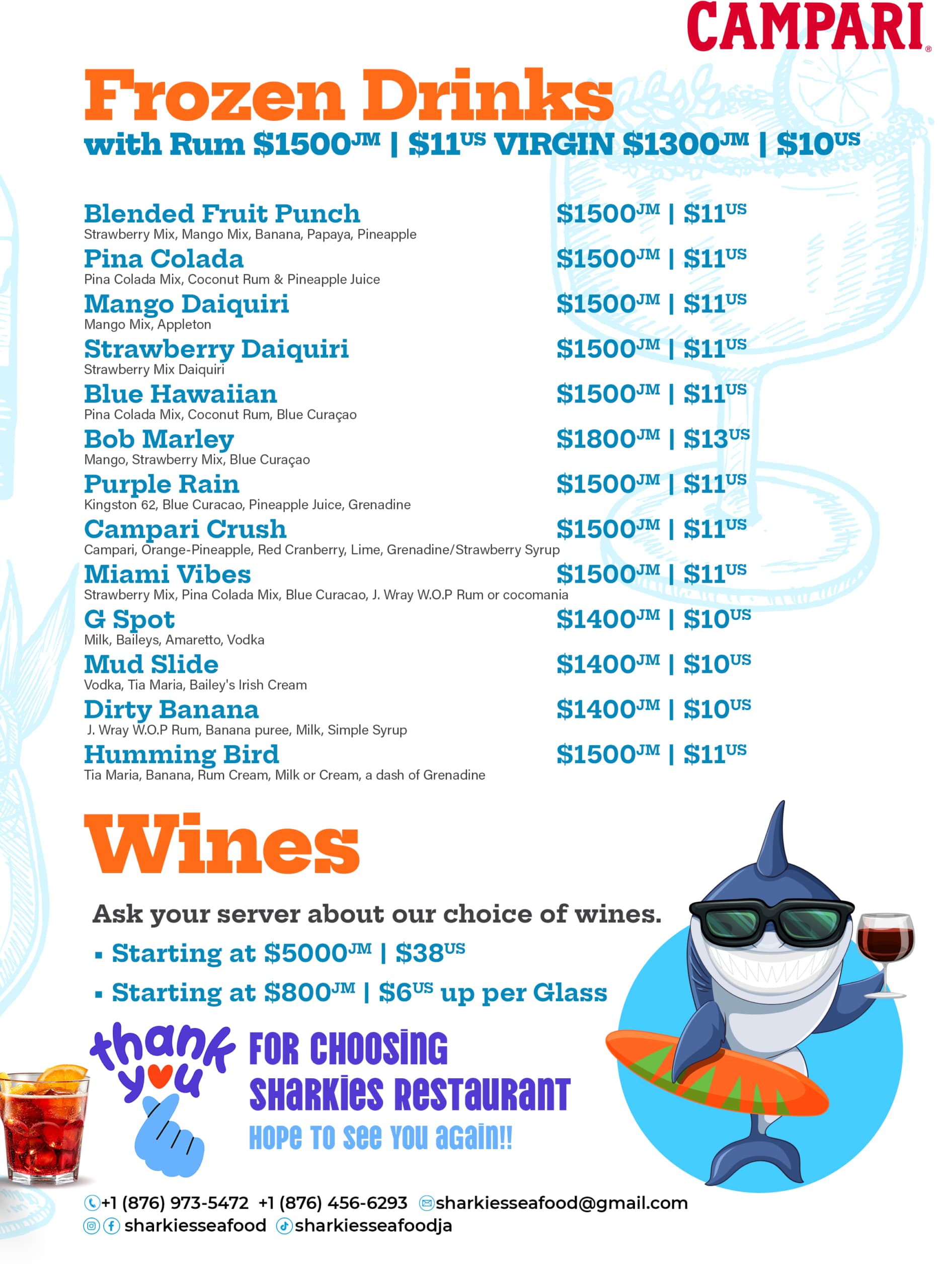 Sharkies Menu Design Page 2